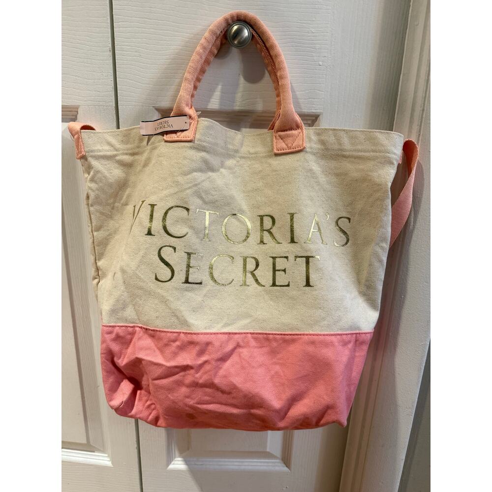 Victoria Secret  Cream/Pink Tote Bag